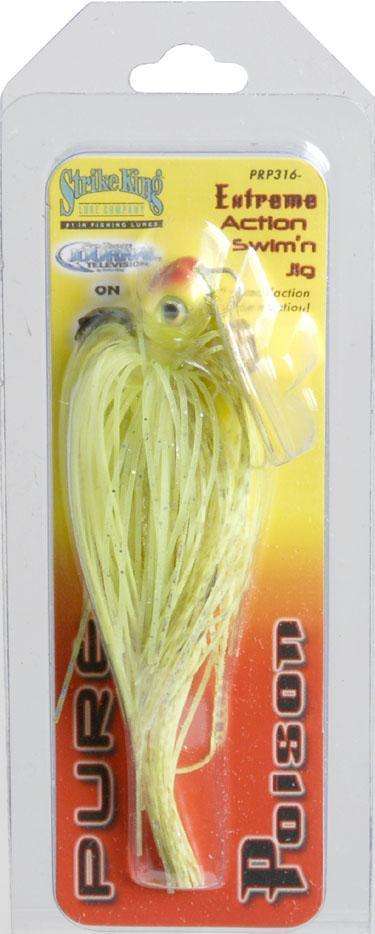 Strike King Fishing Lures Pure Poison Swim Jig Chartreuse 3/16