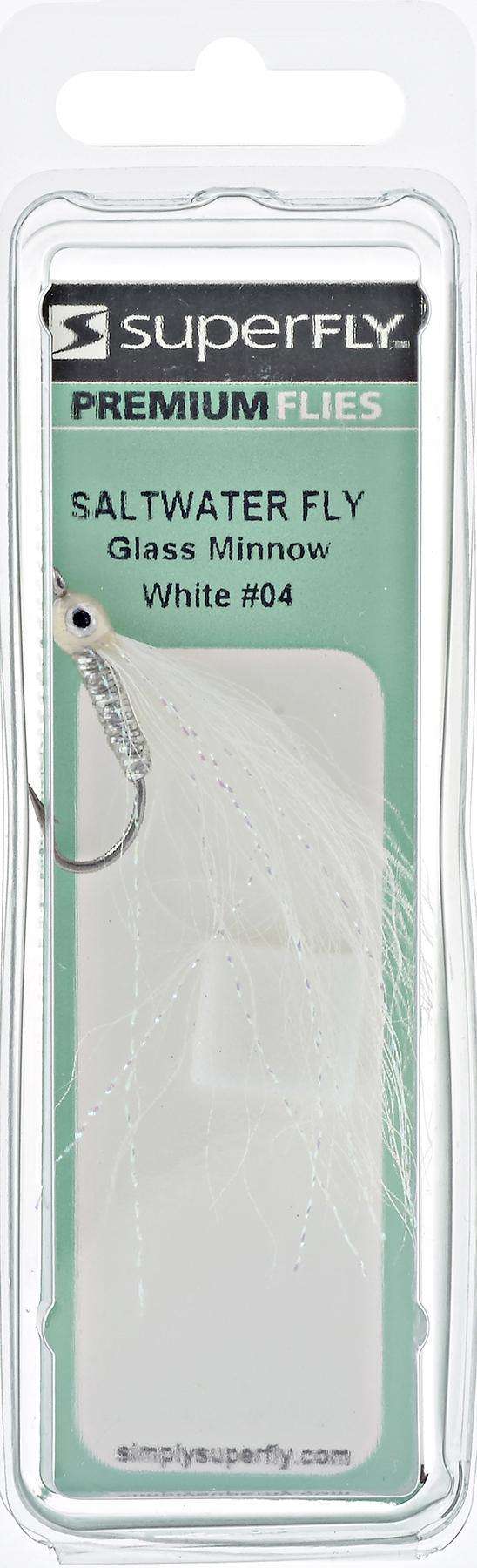 SuperFly White Saltwater Glass Minnow Size #04 - Premium Flies