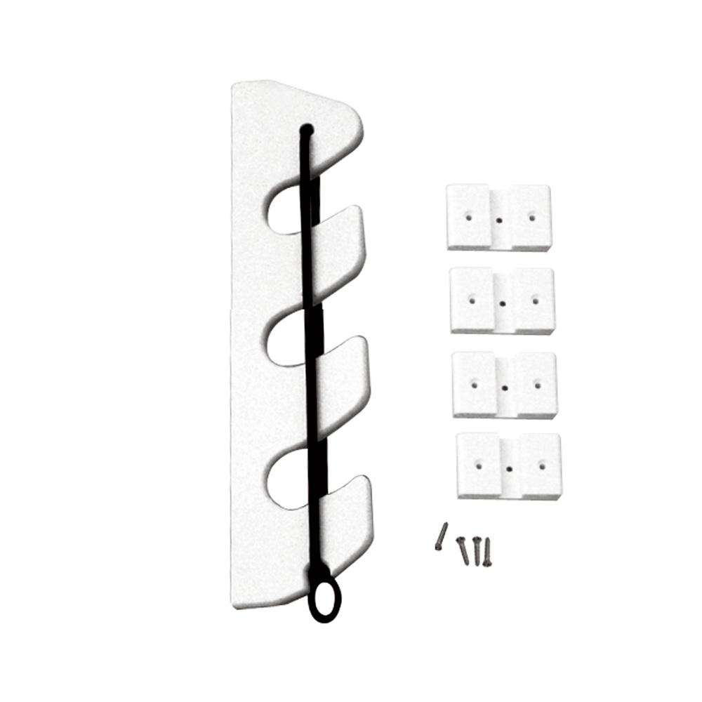 Taco White 3 Rod Bungee Rod Holder For UnderGunnel Rod Storage, Easy Assembly