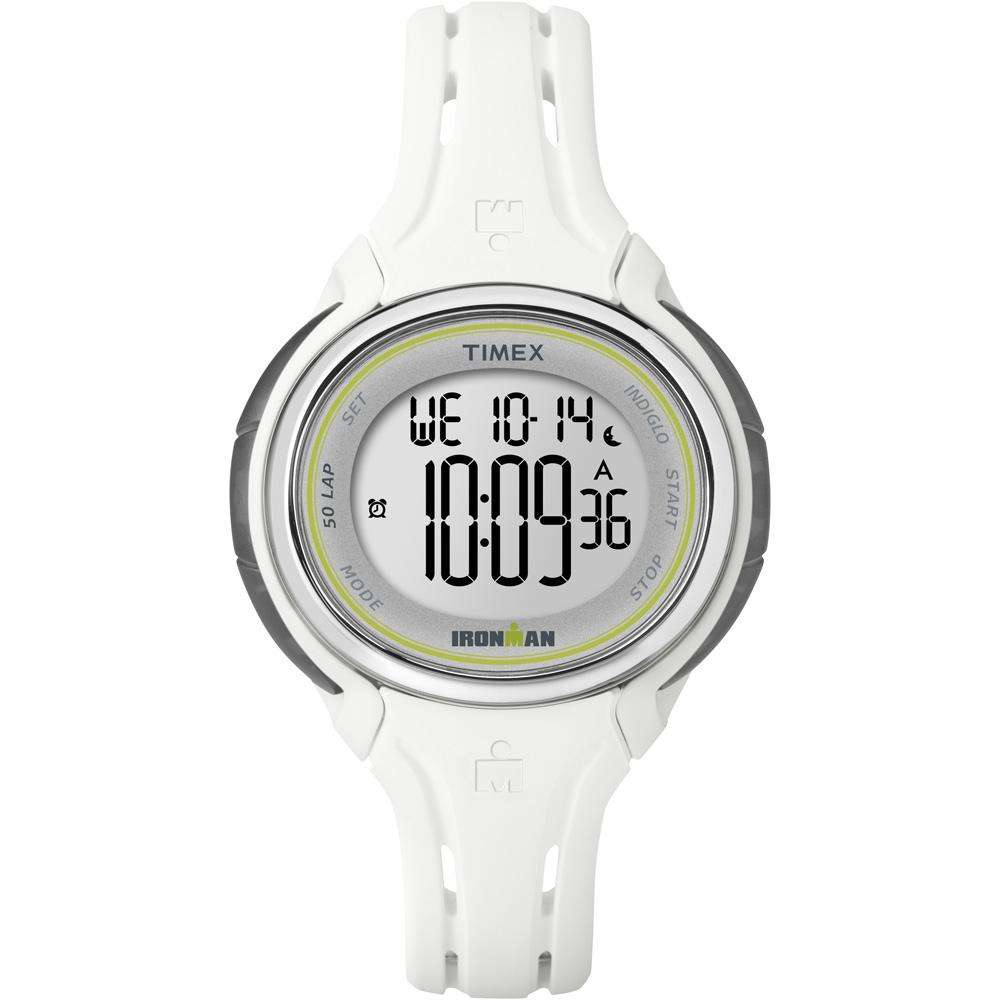 Timex Ironman Sleek 50 Lap Mid Size Watch White Indiglo NightLight