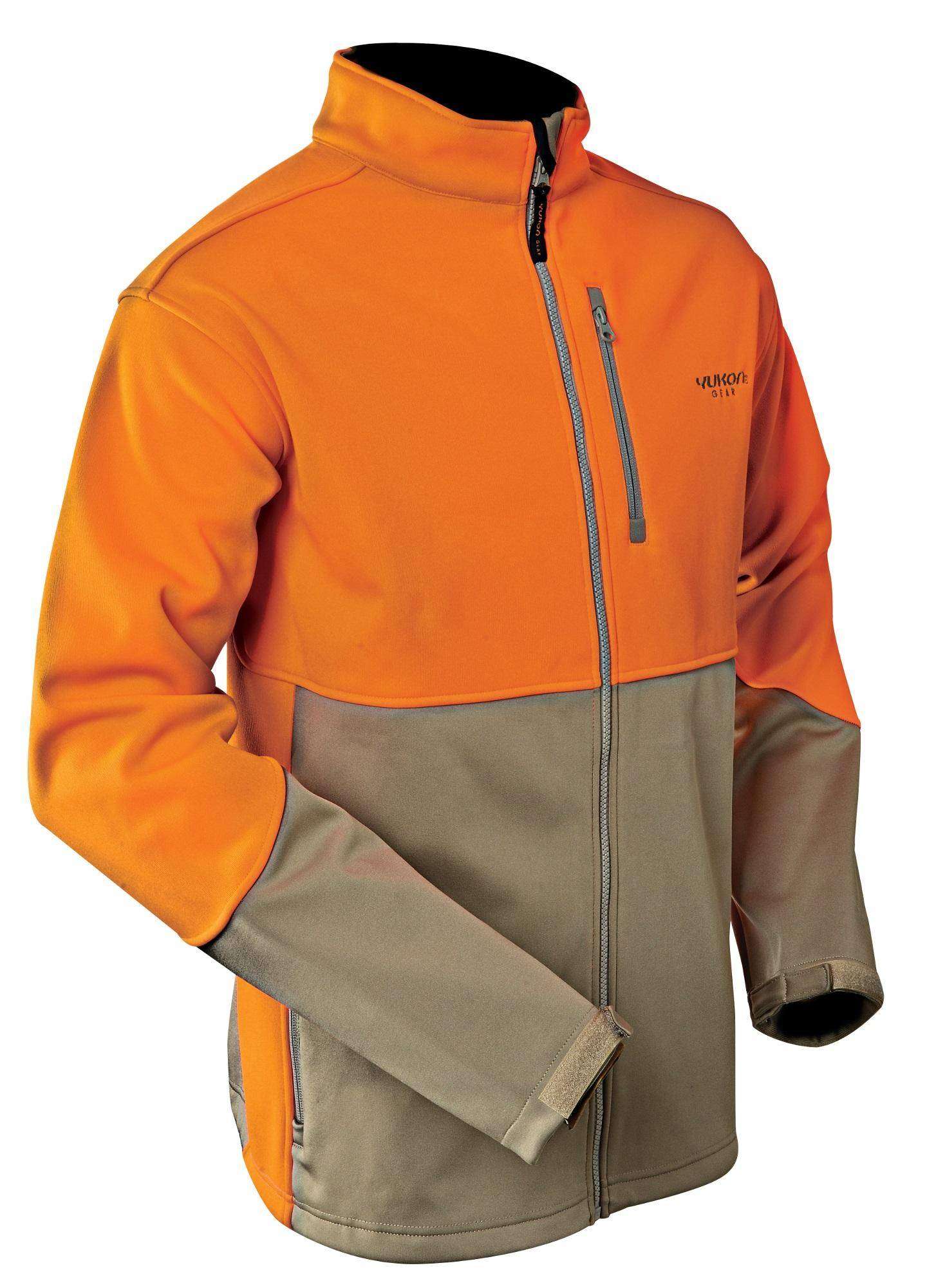 Yukon Gear Men'S Windproof Soft Shell Jacket Blaze Orange/Khaki X-Large ...