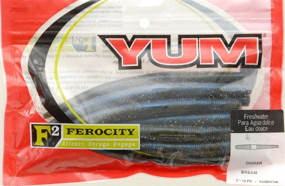 Yum Bream F2 Dinger Fishing Bait Pack 12 Pack 5 - Soft Plastic