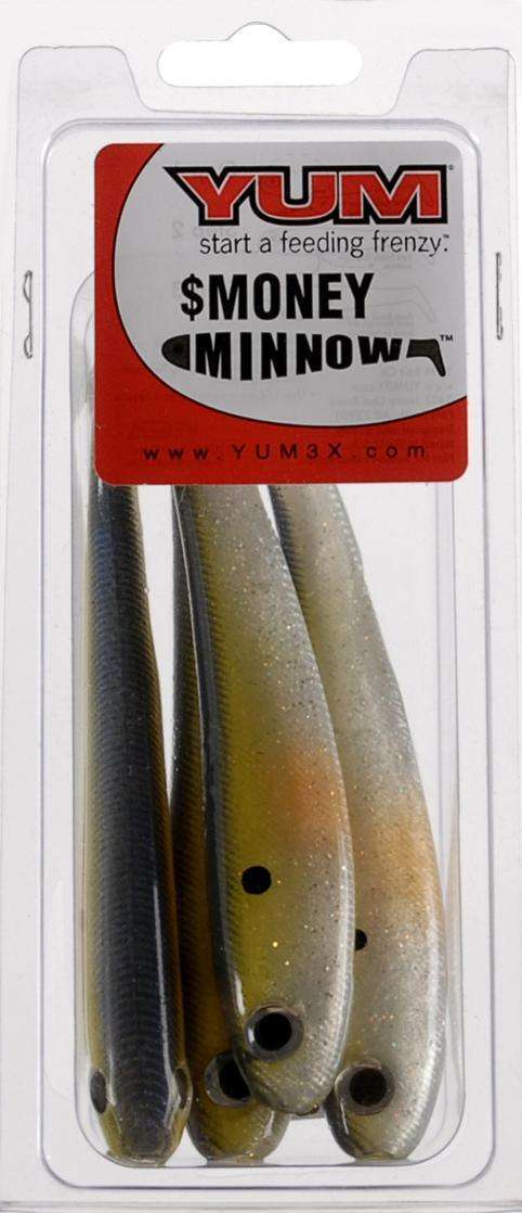Yum Foxy Shad Money Minnow Lures 4 Pack 5'' - Swimming Action & Super-Soft  Body