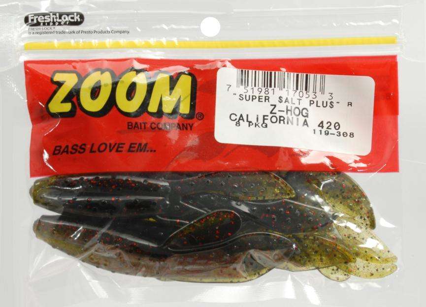 Zoom California 420 Z Hog Bait 8 Pack 4'' Ideal For Large Tungsten/Lead Weight