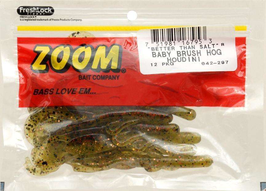 Zoom Houdini Baby Brush Hog Fishing Bait 12 Pack - Wing Like